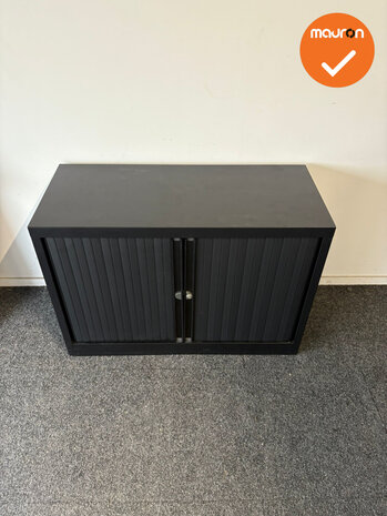 Roldeurkast - Basic - 70x100x43 - Zwart met zwarte roldeuren