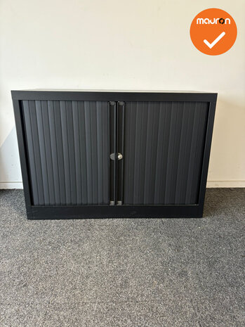 Roldeurkast - Basic - 70x100x43 - Zwart met zwarte roldeuren