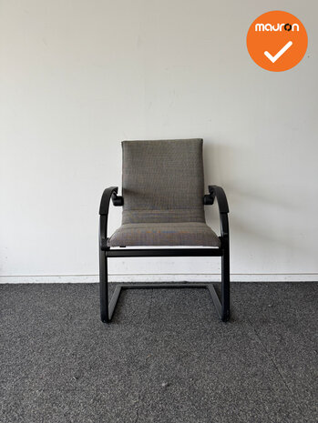 Vergaderstoel Ahrend A350 - Grijs gem&ecirc;leerde stoffering - Zwart frame