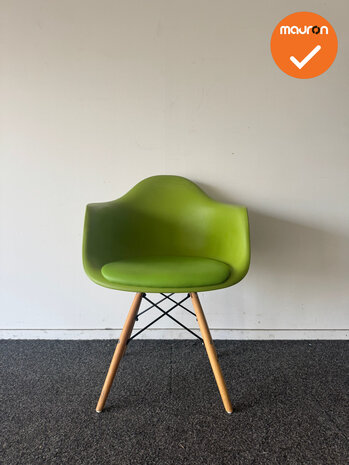 Design Vergaderstoel - Lime groen - houten onderstel - set van 2