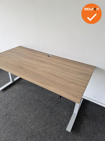 LINAK slinger zit-sta bureau - Zilvergrijs onderstel - 160x80 - blad in kleur naar keuze