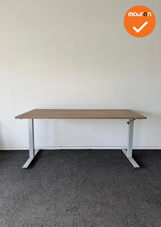LINAK slinger zit-sta bureau - Zilvergrijs onderstel - 160x80 - blad in kleur naar keuze