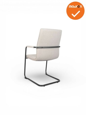 Jarvis luxe vintage sledestoel - Denver stoffering -  stapelbaar - lichtgrijs