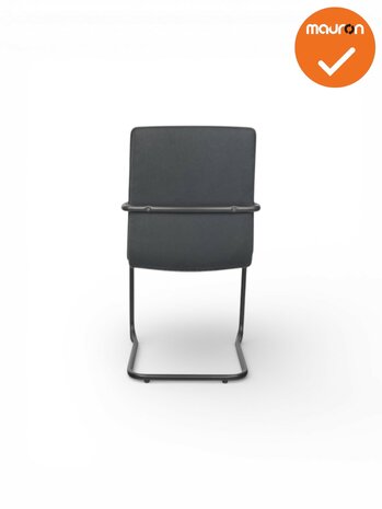 Jarvis luxe vintage sledestoel - Denver stoffering -  stapelbaar - zwart