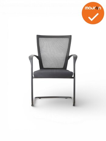 Matrix sledeframe vergaderstoel stapelbaar mesh rug