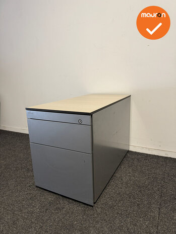 Ahrend Ladeblok - 53x42x80cm - Zilvergrijs - 3 lades - eiken topblad