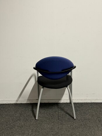 Vepa - Alpine - Vergaderstoel - Blauw/Zwart - Zilvergrijs frame