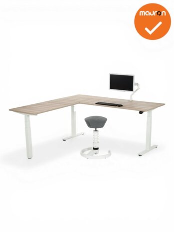 Mauforce zit-sta hoekbureau - Scandinavisch eiken