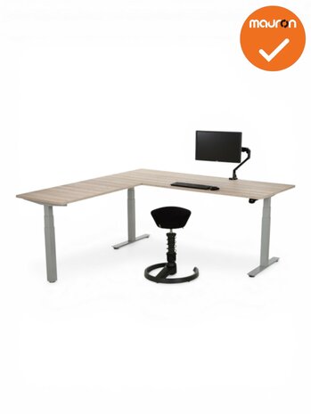 Mauforce zit-sta hoekbureau - scandinavisch eiken