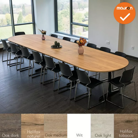 Ahrend vergadertafel - 515x120cm - Ovaal - bladkleur naar keuze