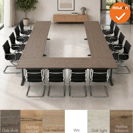 Ahrend Mehes vergadertafel - 400x320 - U-vorming - Bladkleur naar keuze 