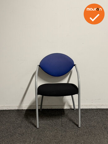 Vepa - Alpine - Vergaderstoel - Blauw/Zwart - Zilvergrijs frame