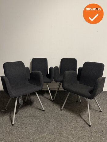 Vergaderstoel - Antraciet - Set van 4 - refurbished
