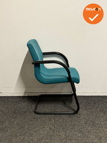Ahrend 4150 - Vergaderstoel - Zwart frame - turqoise bekleding - Refurbished
