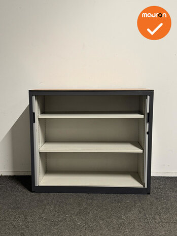 Aspa - Roldeurkast - 105x120x47 cm - Antraciet/Lichtgrijs - Refurbished