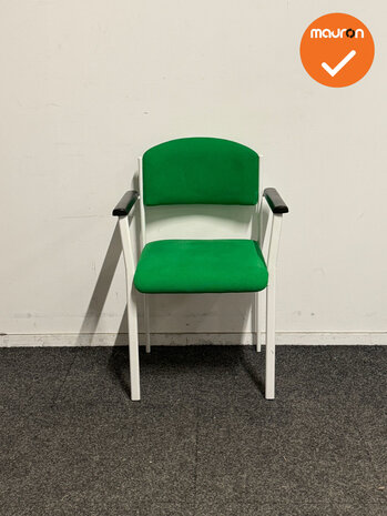 Vergaderstoel - Groen/Wit - Refurbished - Armleuningen