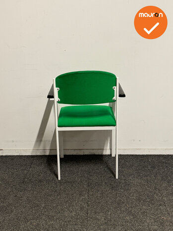 Vergaderstoel - Groen/Wit - Refurbished - Armleuningen