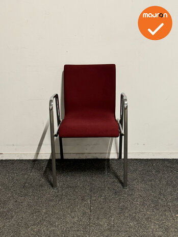 Vergaderstoel - Rood/Chroom - Refurbished