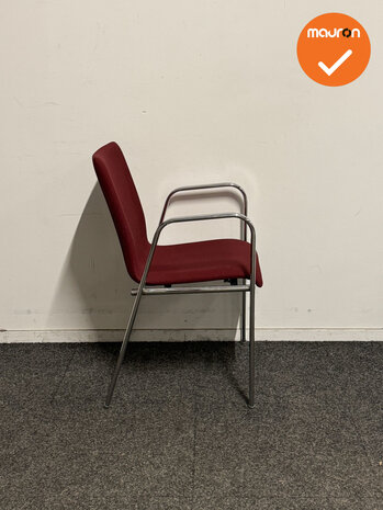 Vergaderstoel - Rood/Chroom - Refurbished