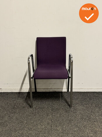 Vergaderstoel - Paars/Chroom - Refurbished