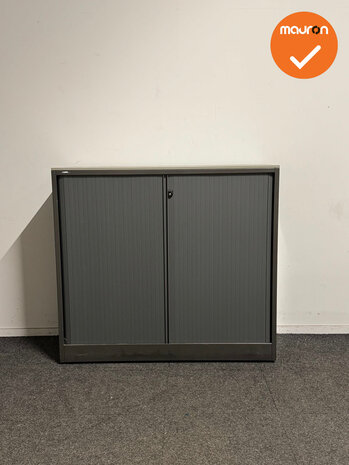 Ahrend - Roldeurkast - 110x120x45 cm - Antracietgrijs - Grijze deuren