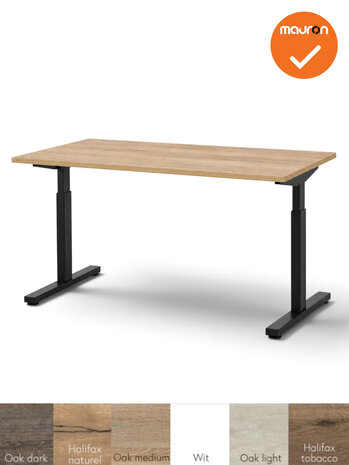 Mauforce Bureau - Handmatig verstelbaar - Zwart onderstel - 180x80
