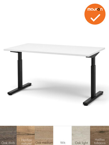 Mauforce Bureau - Handmatig verstelbaar - Zwart onderstel - 140x80