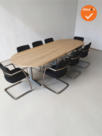 Ahrend vergadertafel - 340x120cm - Ovaal - Oak Medium
