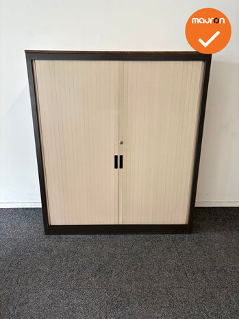 Blerick - Roldeurkast - 137x120x47 cm - Antraciet met beige deuren 