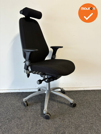 RH Logic 400 XL - zwarte stoffering  - Grijs voetkruis - Verhoogde gasveer - inclusief hoofdsteun
