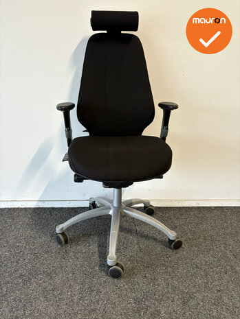 RH Logic 400 XL - zwarte stoffering  - Grijs voetkruis - Verhoogde gasveer - inclusief hoofdsteun
