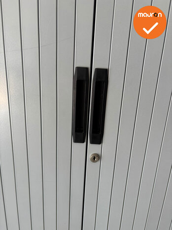 Basic - Roldeurkast - 198x120x45 cm - Zilvergrijs- B-keuze - met metalen deuren