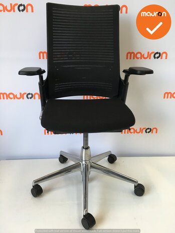Ahrend 2020 bureaustoel - Hoge rug - zwart - gepolijst aluminium voetkruis