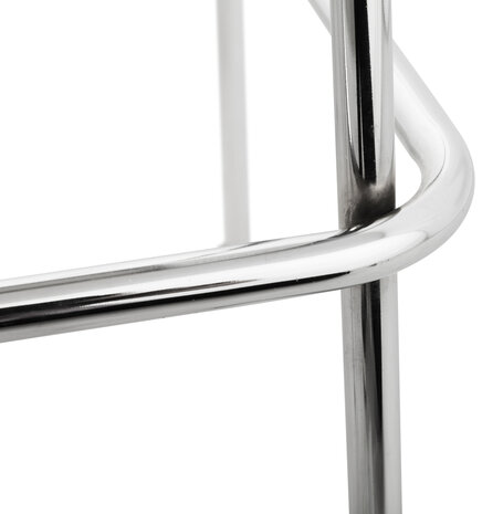 Barkruk "Tim" chrome frame met witte zitting en rug