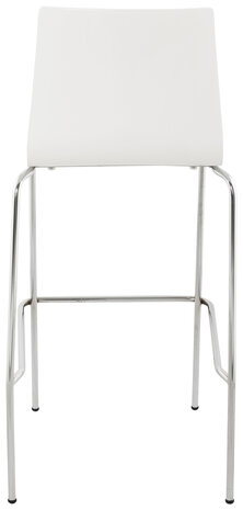 Barkruk "Tim" chrome frame met witte zitting en rug