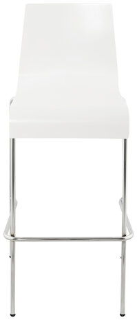 Barkruk "Tim" chrome frame met witte zitting en rug