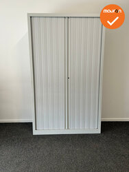 Roldeurkast - Basic - 195x120x45cm - Wit met Witte roldeuren - zonder slot