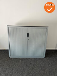 Roldeurkast - Aspa -105x120x47cm - Zilvergrijs met zilvergrijze deuren - Inclusief topblad