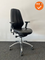 RH Logic 400 - Zwarte leren bekleding - Inclusief lendepomp - Chrome voetkruis