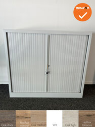 Robberechtse roldeurkast - 105x120x45cm - Lichtgrijs - brede lamel - inclusief 2 sleutels