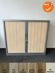 Robberechts roldeurkast - 105x120x43 - Zilvergrijs - Licht Beuken deuren - inclusief 2 sleutels