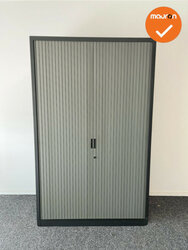 Roldeurkast - Basic - 195x120x45cm - Antracietgrijs met lichtgrijze deuren