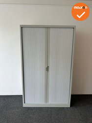 Roldeurkast - 198x122x45cm - Beige met witgrijze deuren