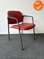 Vergaderstoel - Ahrend 320 - nieuw rood kunstleer - antraciet frame