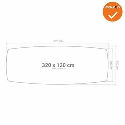 Los bureaublad - 320x120 cm - bootvorm - bladkleur naar keuze