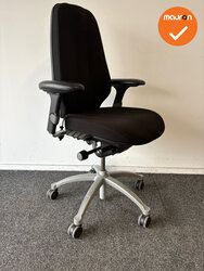 RH Logic 400 XL - zwarte stoffering  - Grijs voetkruis - leren armpads