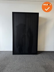 Roldeurkast -BASIC -b-keuze- 198x120x45cm - Zwart met zwarte kunststof deuren 