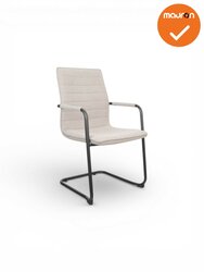 Jarvis luxe vintage sledestoel - Denver stoffering -  stapelbaar - lichtgrijs