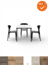 PRIME - Kantinetafel - 4 poots - 80x80 cm - kleur blad en onderstel naar keuze