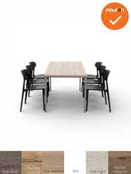 PRIME - Kantinetafel - 4 poots - 160x80 cm - kleur blad en onderstel naar keuze